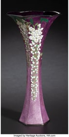 29018&colon; A Kumeno Teitaro Purple Ginbari Cloisonné Ename