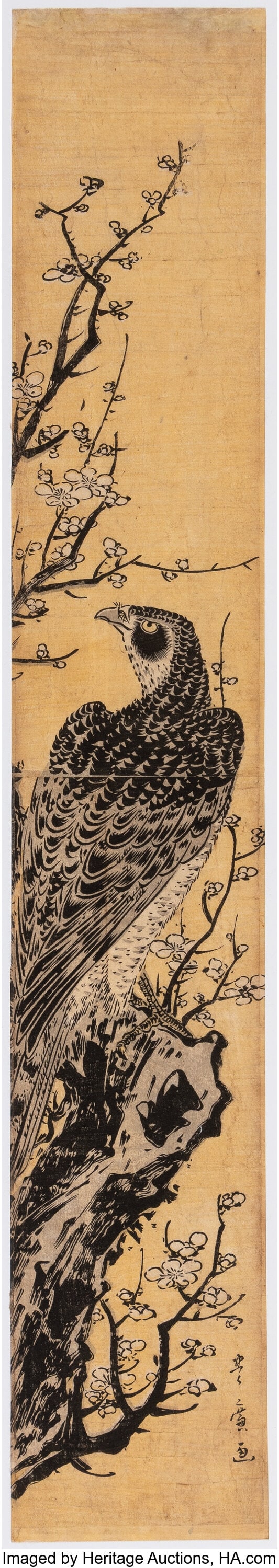 Utagawa Toyohiro (Japanese, 1763-1828) Hawk on a (1 of 2)
