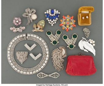 38047&colon; Group of 18 pieces of costume jewelry owned by V