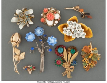 38048&colon; Group of 9 Brooches belonging to Vivian Maier  T