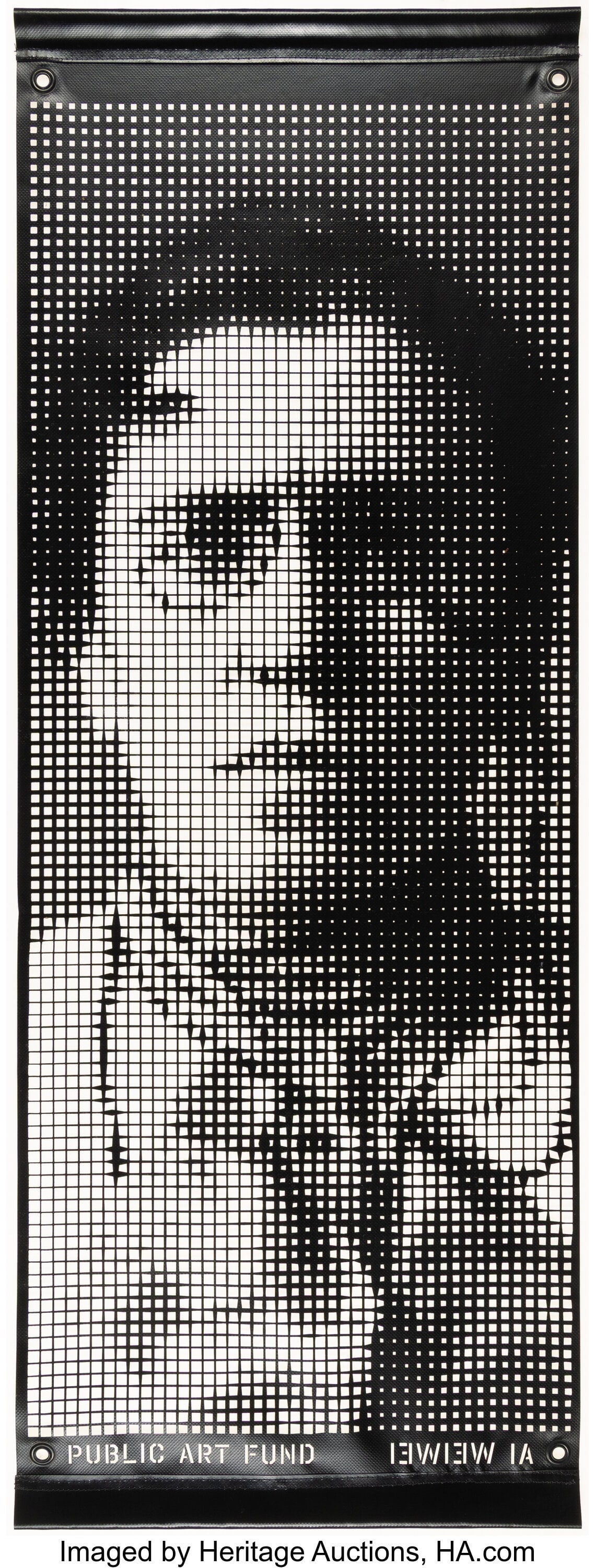 Ai Weiwei (b. 1957) Banner 51, from Portrait Ban: Ai Weiwei (b. 1957) Banner 51, from Portrait Banners, 2018 Laser-cut vinyl with metal eyelets 45 x 16-3/4 inches (114.3 x 42.5 cm) Edition of 5