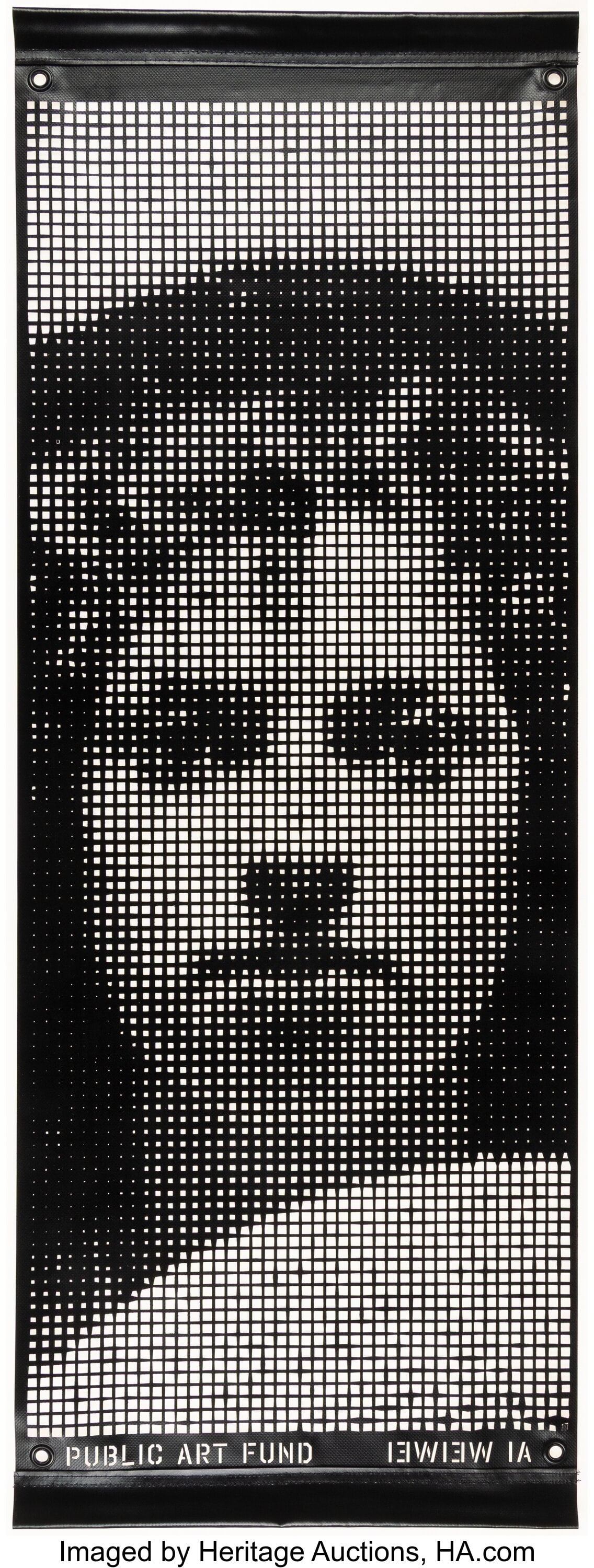 Ai Weiwei (b. 1957) Banner 13, from Portrait Ban: Ai Weiwei (b. 1957) Banner 13, from Portrait Banners, 2018 Laser-cut vinyl with metal eyelets 45 x 16-3/4 inches (114.3 x 42.5 cm) Edition of 5