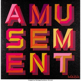 43084&colon; Ben Eine &lpar;b&period; 1970&rpar; Amusement &lpar;Black&rpar;&comma; 2014 Scree