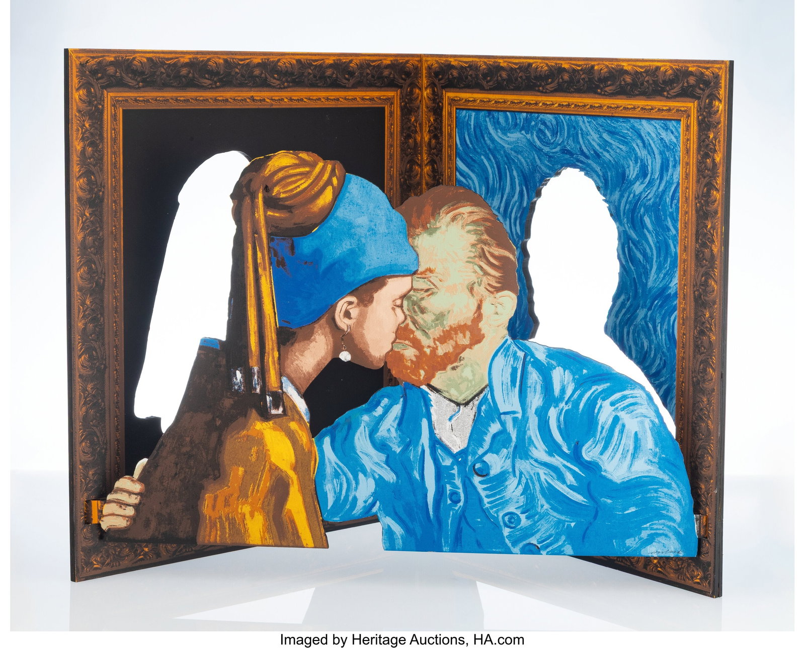 Hijack (b. 1992) Kissing Booth, 2023 Screenprint: Hijack (b. 1992) Kissing Booth, 2023 Screenprint in colors on wood 23 x 24 x 20 inches (58.4 x 61.0 x 50.8 cm) Signed, dated, and insc
