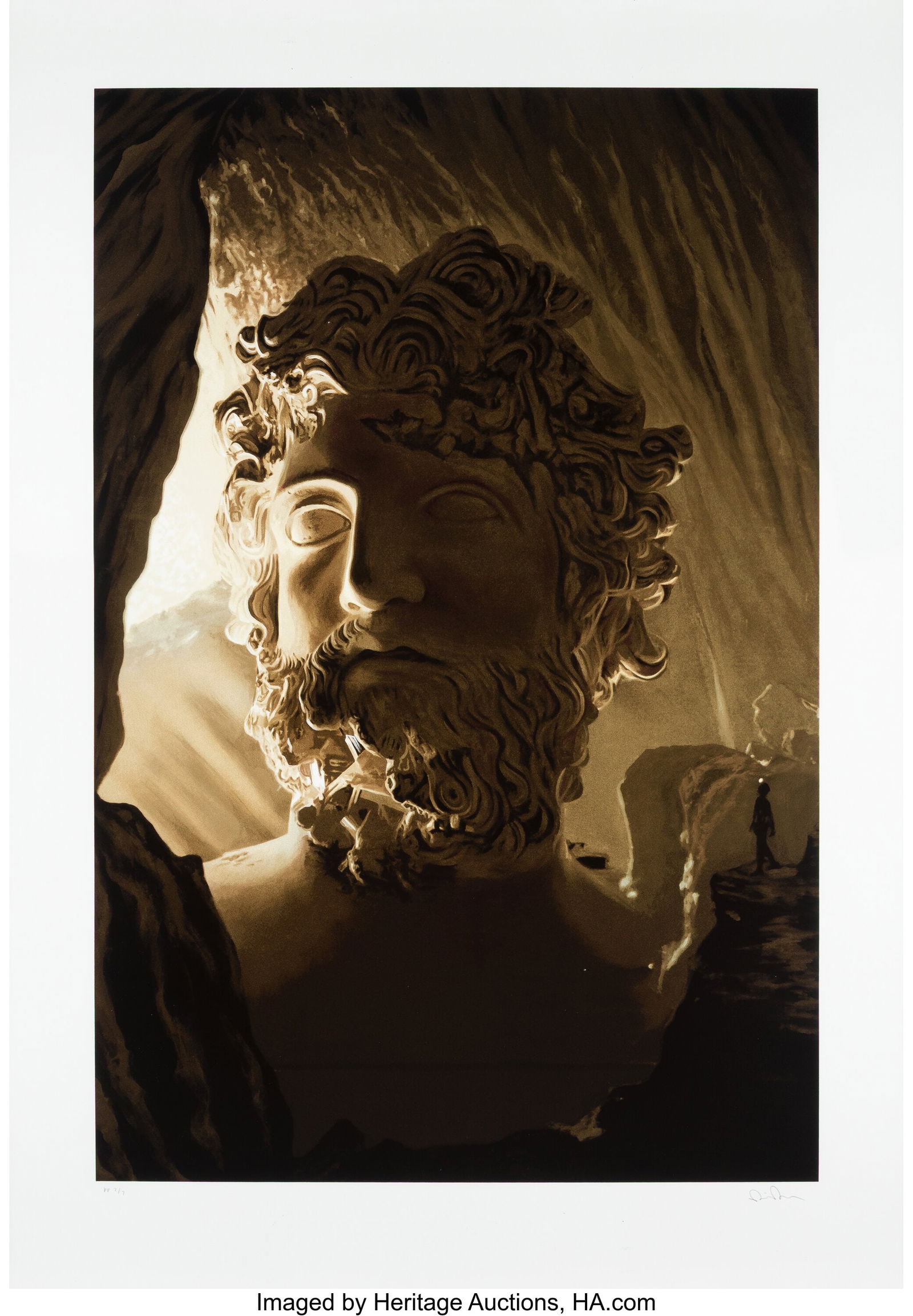 Daniel Arsham (b. 1980) Tropical Cave of Zeus, 2: Daniel Arsham (b. 1980) Tropical Cave of Zeus, 2021 Screenprint in colors on Archival Cotton paper 57 x 48 inches (144.8 x 121.9 cm) (sheet) P&