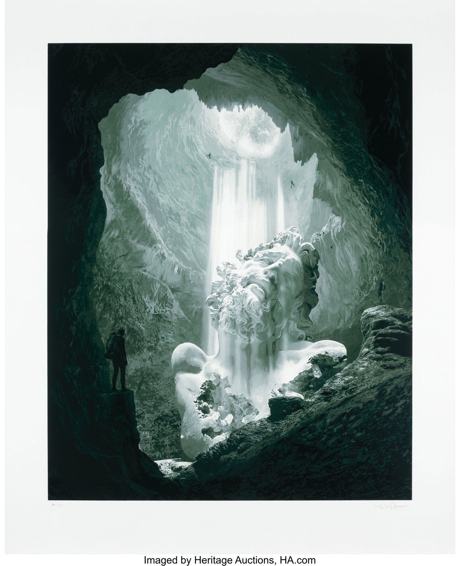 Daniel Arsham (b. 1980) Grotto Of Laocoön, 2022: Daniel Arsham (b. 1980) Grotto Of Laocoön, 2022 Screenprint in colors on Archival Cotton paper 57 x 48 inches (144.8 x 121.9 cm) (sheet) P