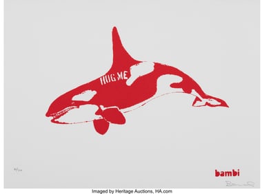 43014&colon; BAMBI &lpar;20th Century&rpar; Hug Me Whale Screenprint in