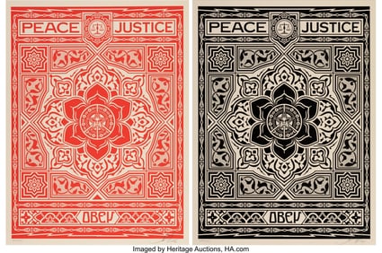 43102&colon; Shepard Fairey &lpar;b&period; 1970&rpar; Obey Peace and Justice 