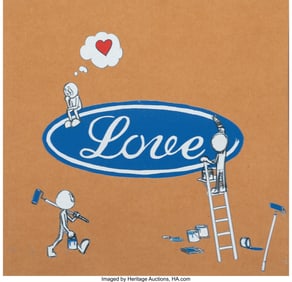 43187&colon; Kai &lpar;20th Century&rpar; Untitled &lpar;Love&rpar; Spraypaint on