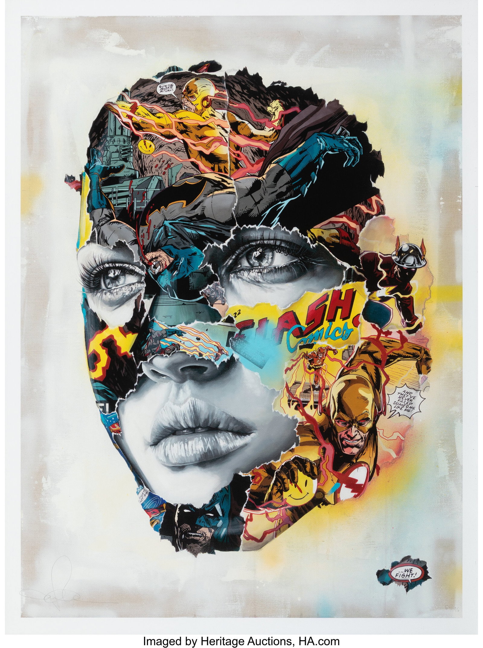 Sandra Chevrier (b. 1983) La Cage dans un combat: Sandra Chevrier (b. 1983) La Cage dans un combat électrique, 2021 Giclée print in colors on Watercolor Canson Cotton paper 37 x 28 inches (94.0 x 71&pe