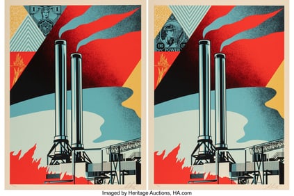 43127&colon; Shepard Fairey &lpar;b&period; 1970&rpar; Factory Stacks &lpar;Earth F
