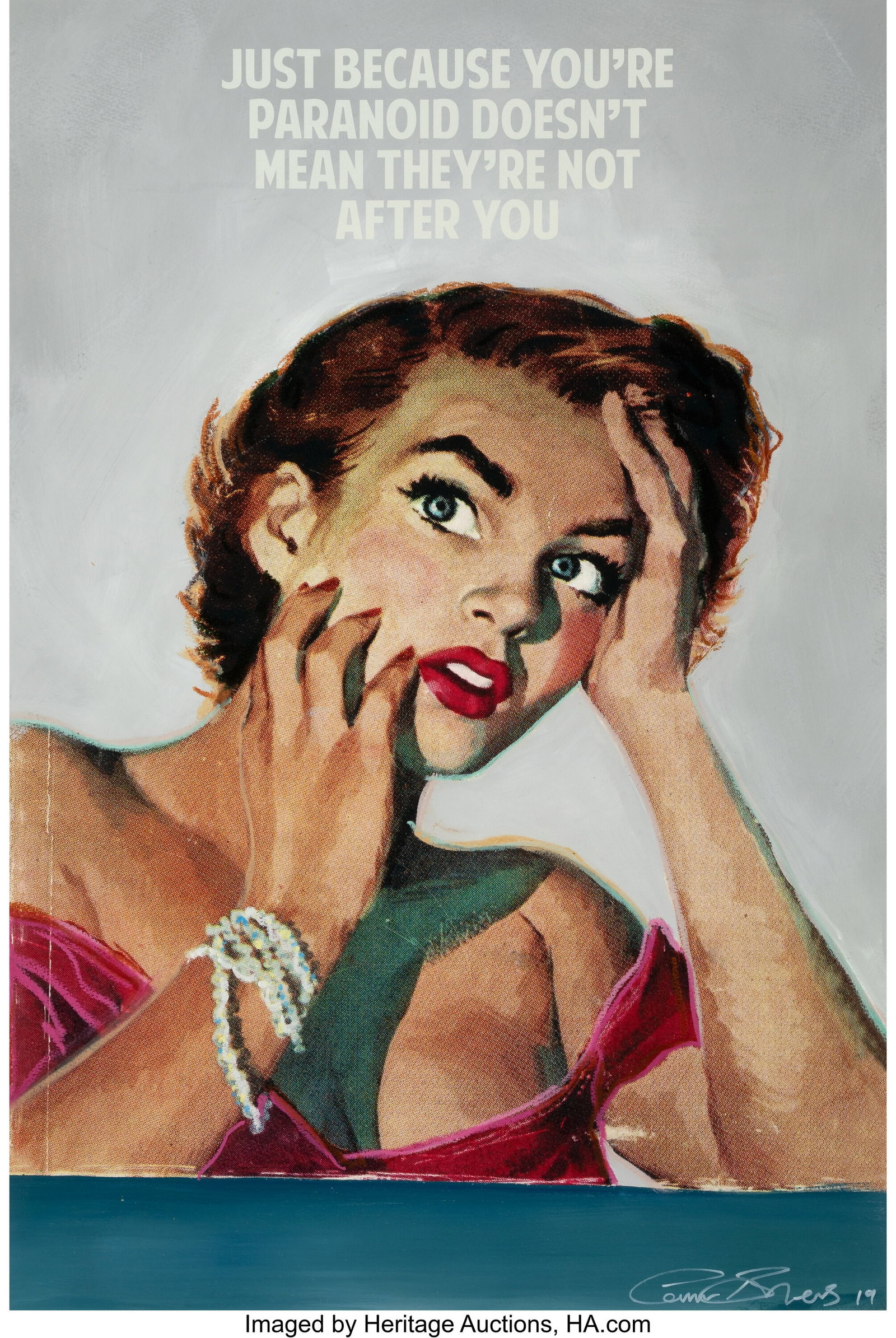 The Connor Brothers (b. 1968) Just Because You'r: The Connor Brothers (b. 1968) Just Because You're Paranoid, 2019 Giclée print with screenprint in colors, acrylic and oil on paper 29 x 19-1/4 inches (73&p