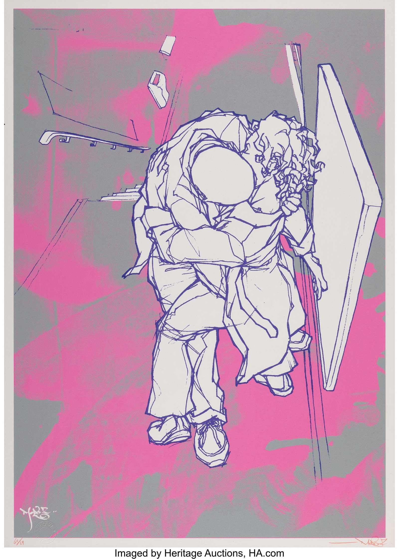 Mode 2 (b. 1967) Stolen Kisses, 2005 Screenprint: Mode 2 (b. 1967) Stolen Kisses, 2005 Screenprint in colors on wove paper 27-1/2 x 19-1/2 inches (69.8 x 49.5 cm) (sheet) Ed. 60&