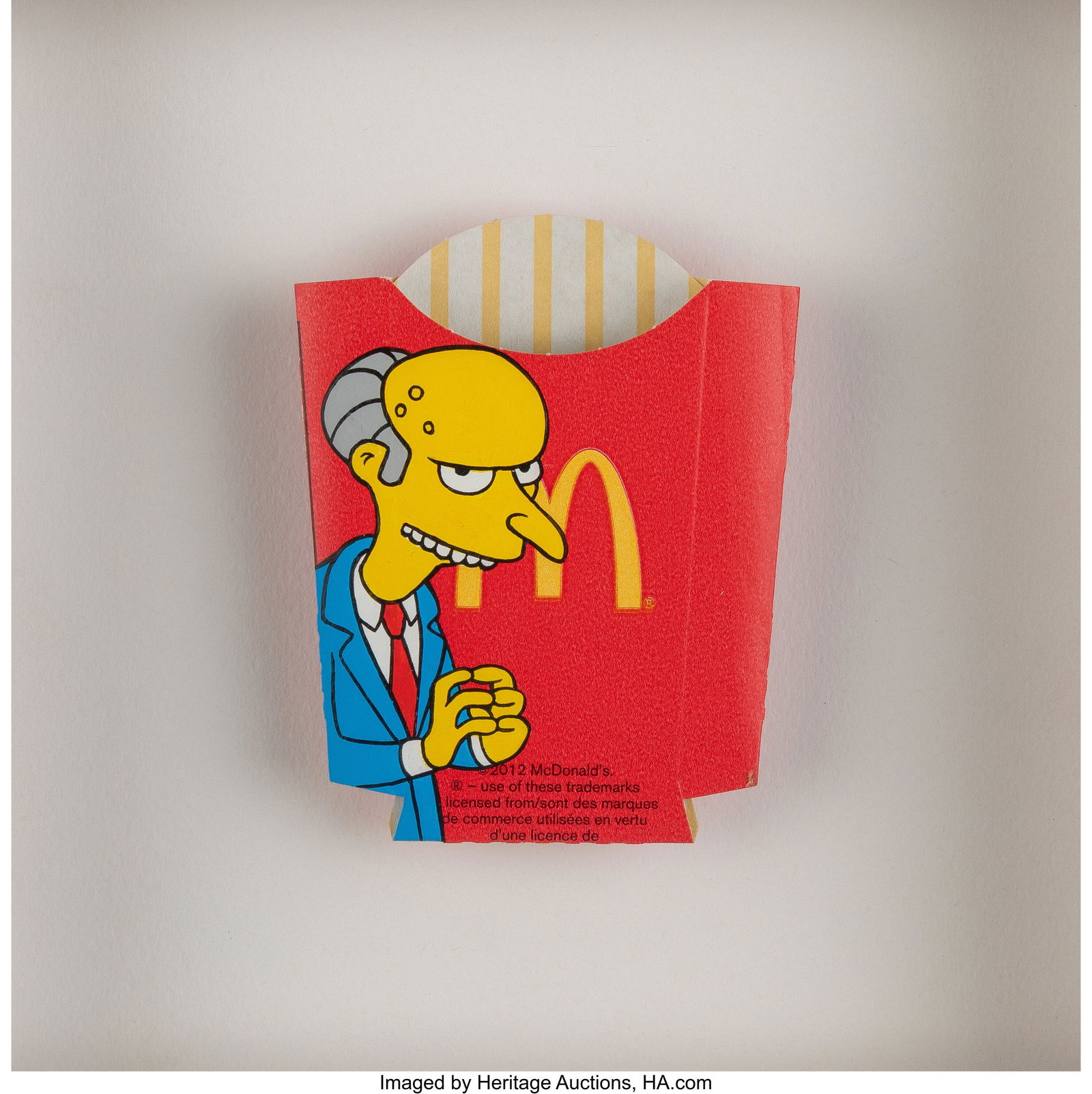 Ben Frost (b. 1975) Mr. Burns, 2013 Acrylic on r: Ben Frost (b. 1975) Mr. Burns, 2013 Acrylic on recycled packaging 4 x 3-1/2 inches (10.2 x 8.9 cm) (package) Signed and dated on the