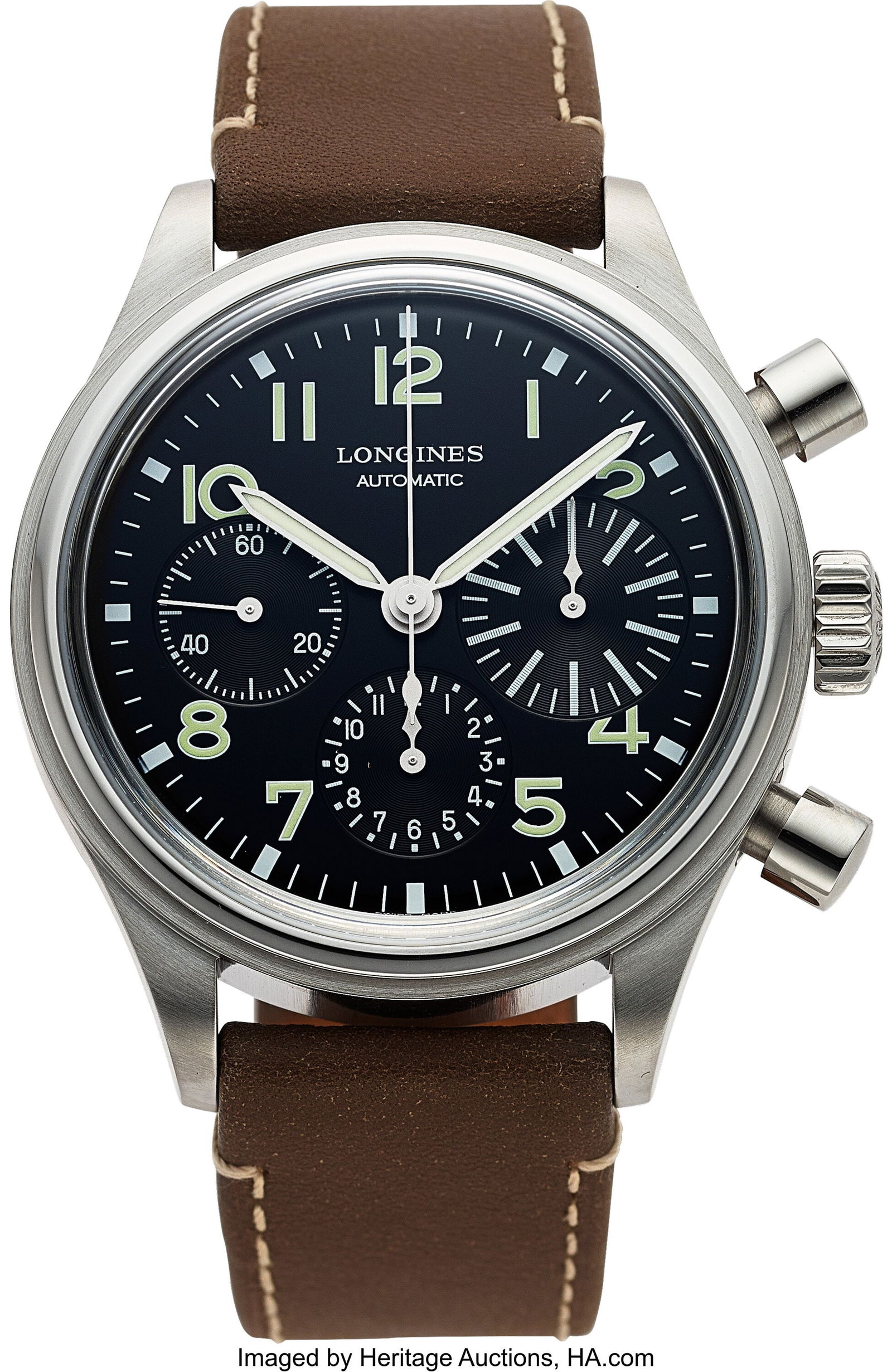 Longines Heritage Avigation Big Eye Black Dial L: Longines Heritage Avigation Big Eye Black Dial Leather Strap Wrist Watch L2.816.4.53.2 Case: 41mm, stainless steel, 3 part body case with screw back&comma