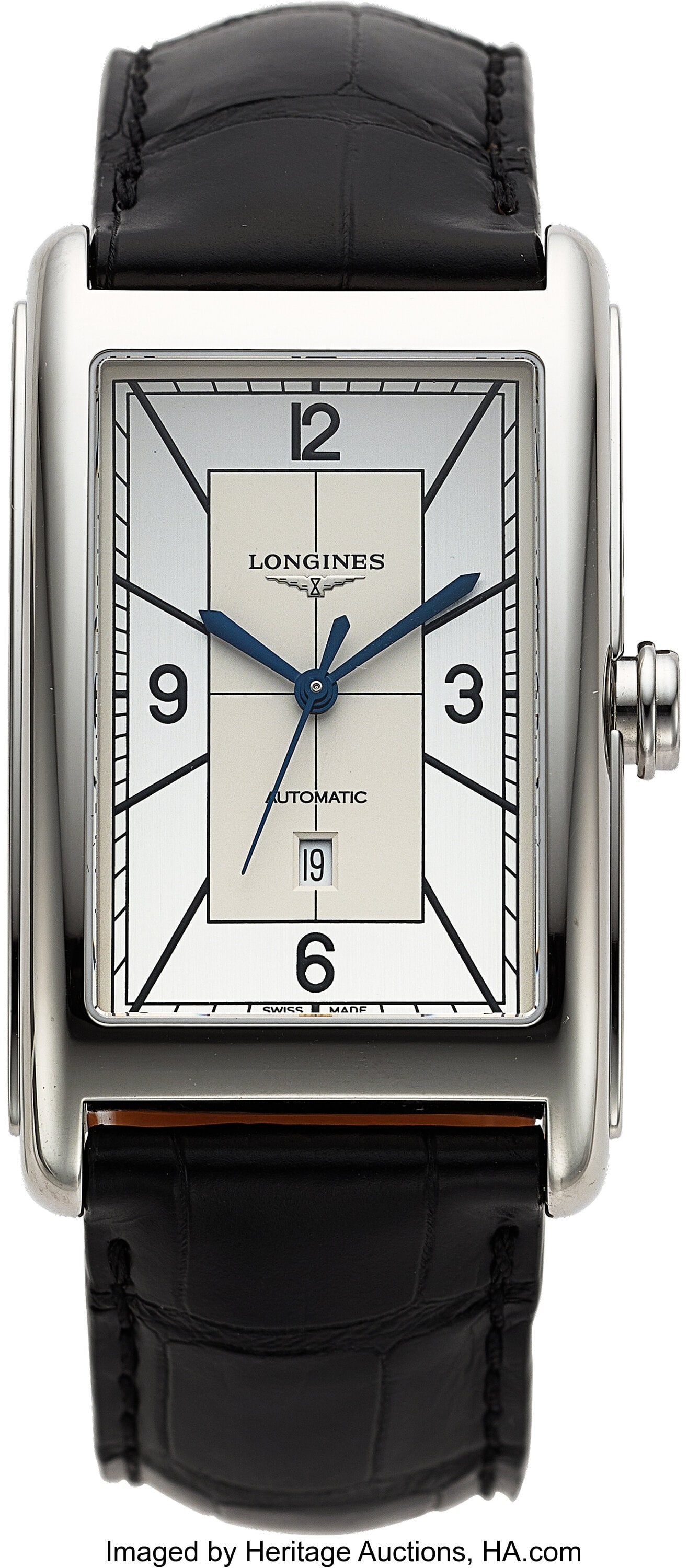 Longines Dolcevita L5.757.4 Automatic Wrist Watc: Longines Dolcevita L5.757.4 Automatic Wrist Watch Case: 28mm x 44mm, stainless steel, rectangular 3 body case with snap back, 52661093 Dial: silver Numeric