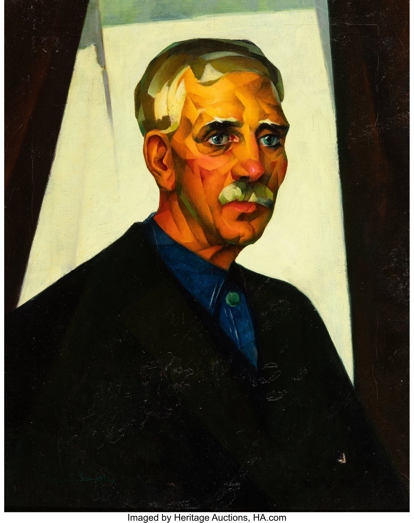 William S. Schwartz (American, 1896-1977) A Work: William S. Schwartz (American, 1896-1977) A Working Man, 1926 Oil on canvas 24 x 19 inches (61.0 x 48.3 cm) Signed lower left: William S&peri