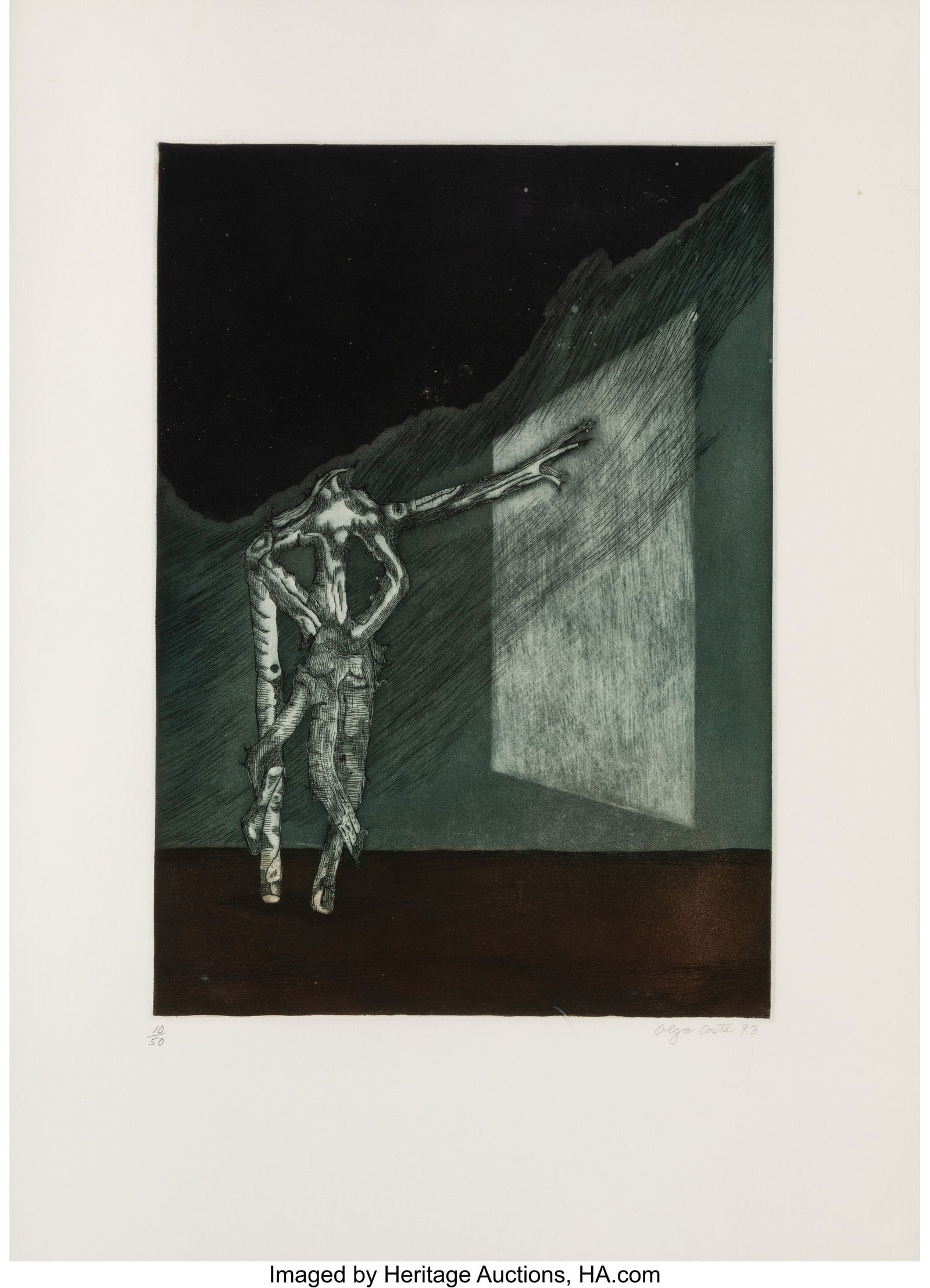 Olga Costa (1913-1993) Espectro, 1993 Etching wi: Olga Costa (1913-1993) Espectro, 1993 Etching with aquatint in colors on wove paper 25-1/2 x 18-3/4 inches (64.8 x 47.6 cm) (sheet) Ed.