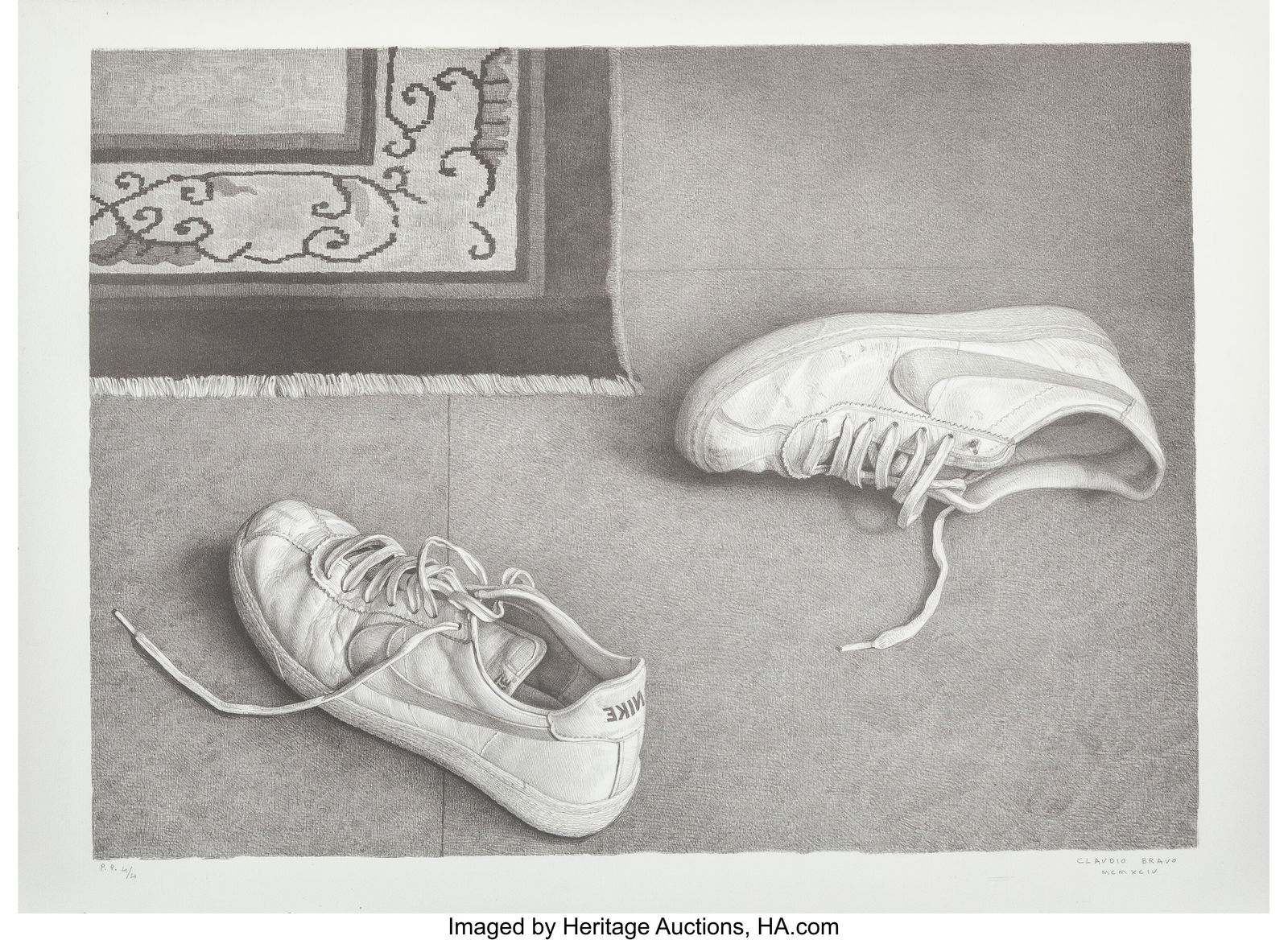 Claudio Bravo (1936-2011) Nike, 1994 Lithograph: Claudio Bravo (1936-2011) Nike, 1994 Lithograph on Somerset paper 22-1/8 x 30 inches (56.2 x 76.2 cm) (sheet) P.p. 4/4 Signed&co