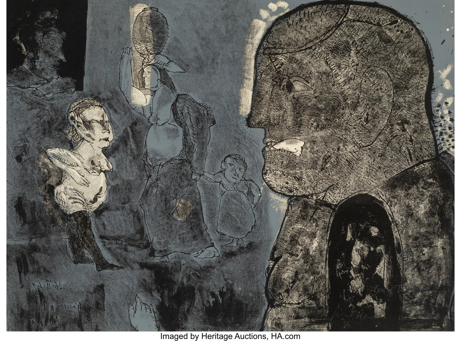 José Luis Cuevas (1934-2017) Lo Feo de Este Mun: José Luis Cuevas (1934-2017) Lo Feo de Este Mundo II (The Ugliness of this World II) from Homage to Quevedo suite, 1969 Lithograph on wove paper 22 x 30 inches (5