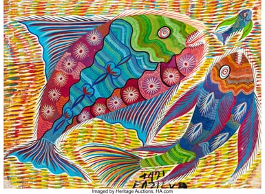 37103&colon; Francisco Chico Da Silva &lpar;1910-1985&rpar; Fish from F