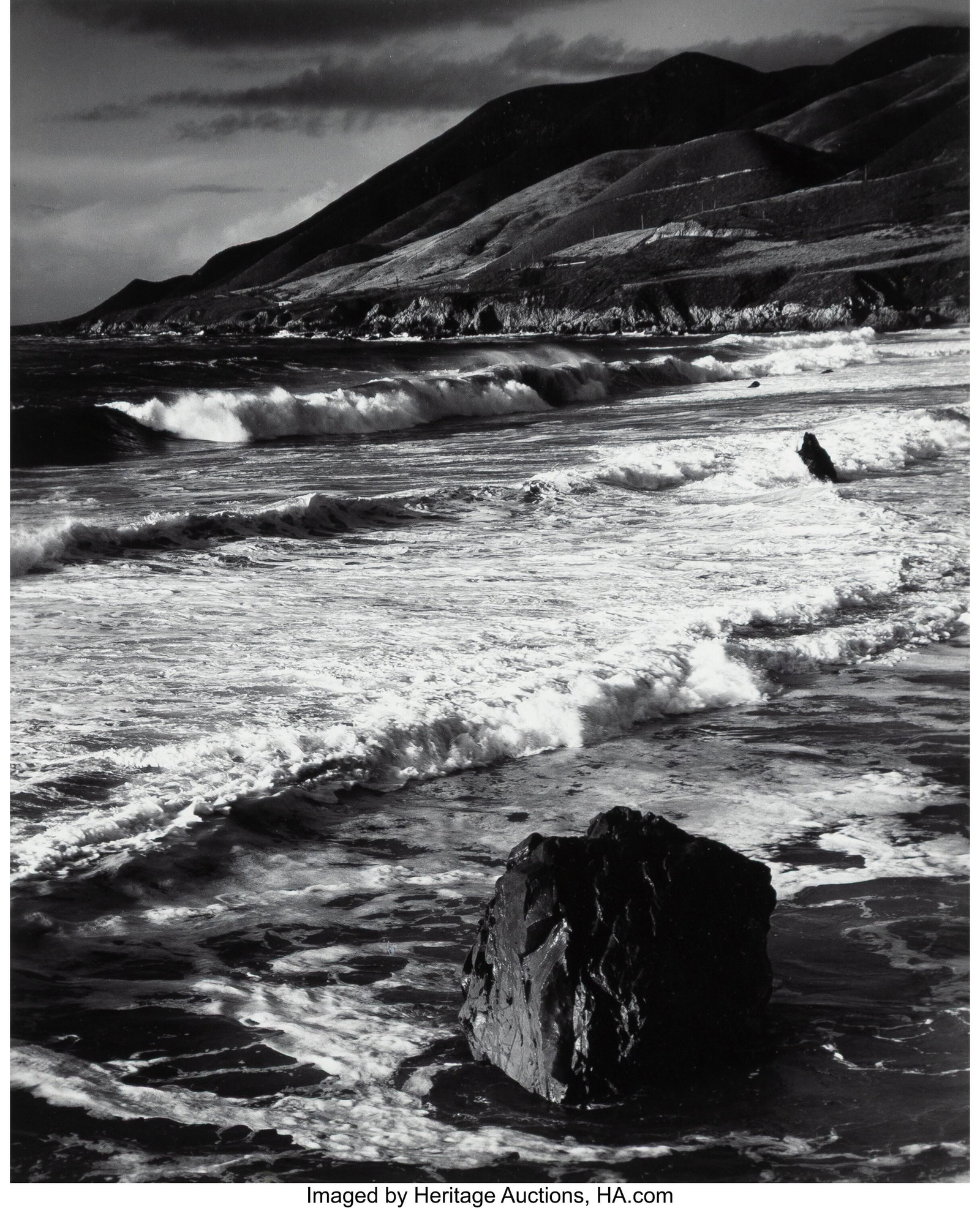 Morley Baer (American, 1916-1995) Winter Surf, G: Morley Baer (American, 1916-1995) Winter Surf, Garapata Beach, 1966 Gelatin silver print 9-1/4 x 7-1/2 inches (23.5 x 19.1 cm) (image&s