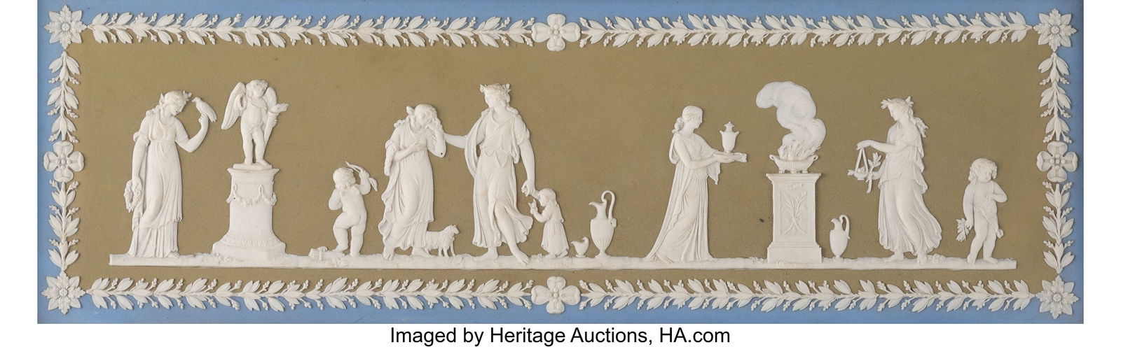 28026&colon; A Pair of Wedgwood Basalt Plaques and a Tricolor