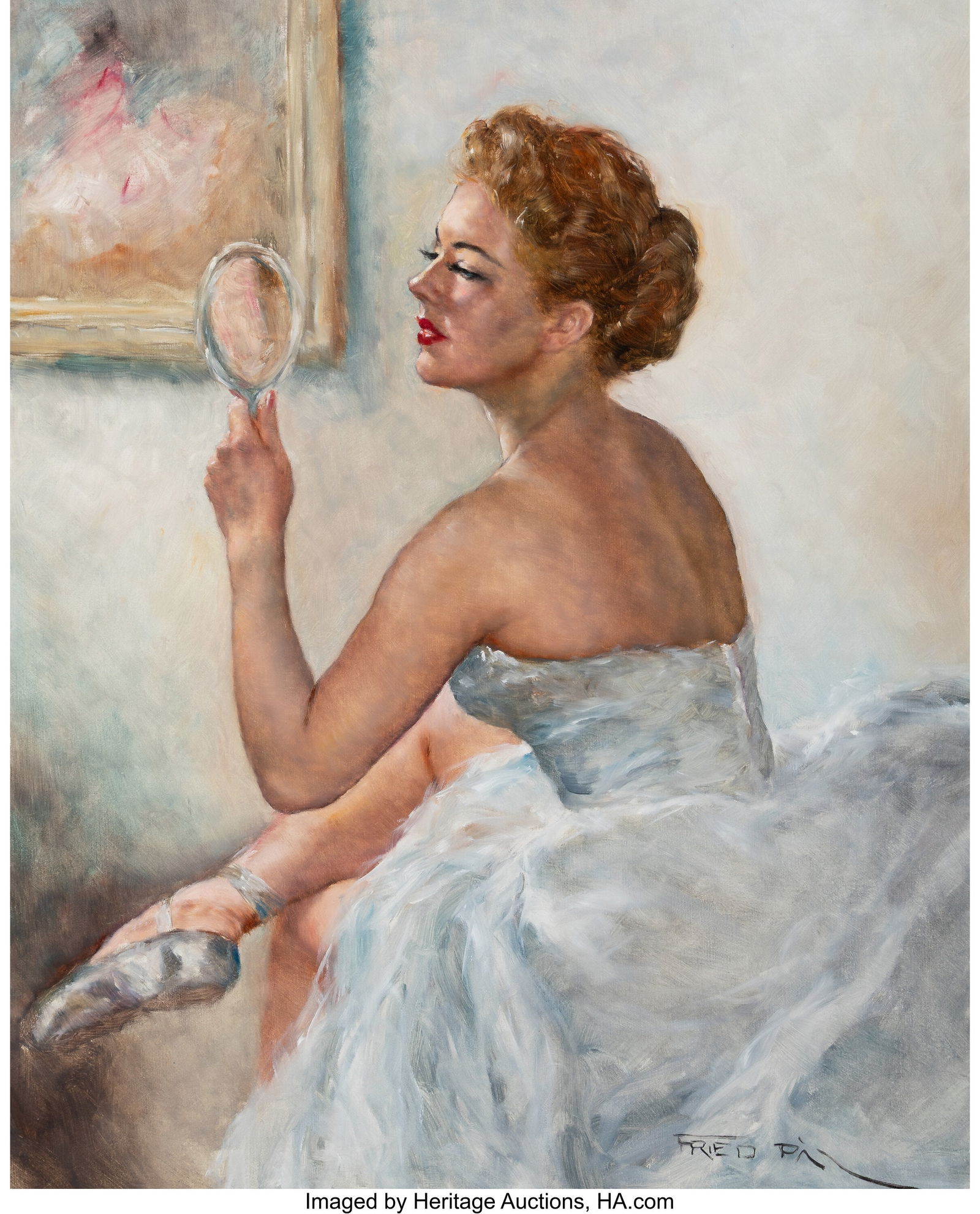 Pal Fried (Hungarian/American, 1893-1976) Before: Pal Fried (Hungarian/American, 1893-1976) Before the Dance Oil on canvas 30 x 24 inches (76.2 x 61.0 cm) Signed lower right: Fried Pal Titled and insc