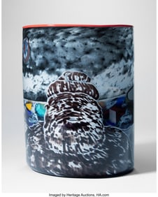 28041&colon; Paul Marioni Vessel USA&comma; 1987 Blown glass 10 x 7