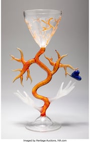 28042&colon; Ellie Burke  Out on a Limb Goblet USA&comma; 1994 Lamp