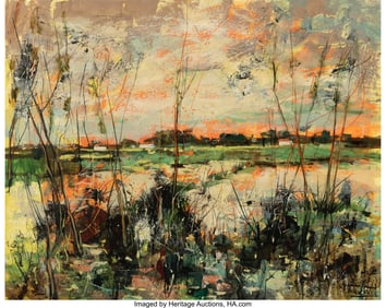 28048&colon; Bertoldo Taubert &lpar;French&comma; 1915-1974&rpar; Paysage Oil