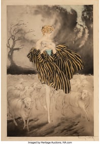 28075&colon; Louis Icart &lpar;French&comma; 1888-1950&rpar; Little Bo Peep&comma; 
