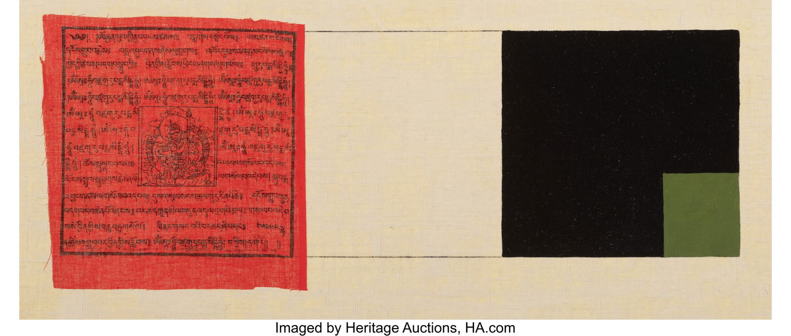 Barbara Doroba-Ogg (American, 20th Century) Red: Barbara Doroba-Ogg (American, 20th Century) Red Flag I, 2000 Pencil, acrylic, and collage on paper laid on canvas 19 x 28 inches (48.3 x 71.1 cm&rp