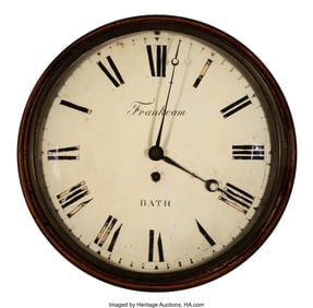 28093&colon; A Frankcom Wood Weight-Driven Wall Clock&comma; Bath&comma; 