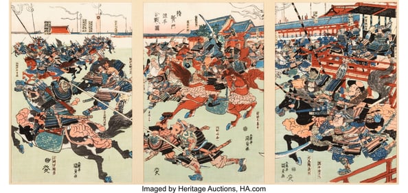 28110&colon; Utagawa Kunisada &lpar;Japanese&comma; 1786-1864&rpar; Battle be
