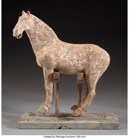 28124&colon; A Chinese Terracotta Figure of a Horse&comma; Tang dyn