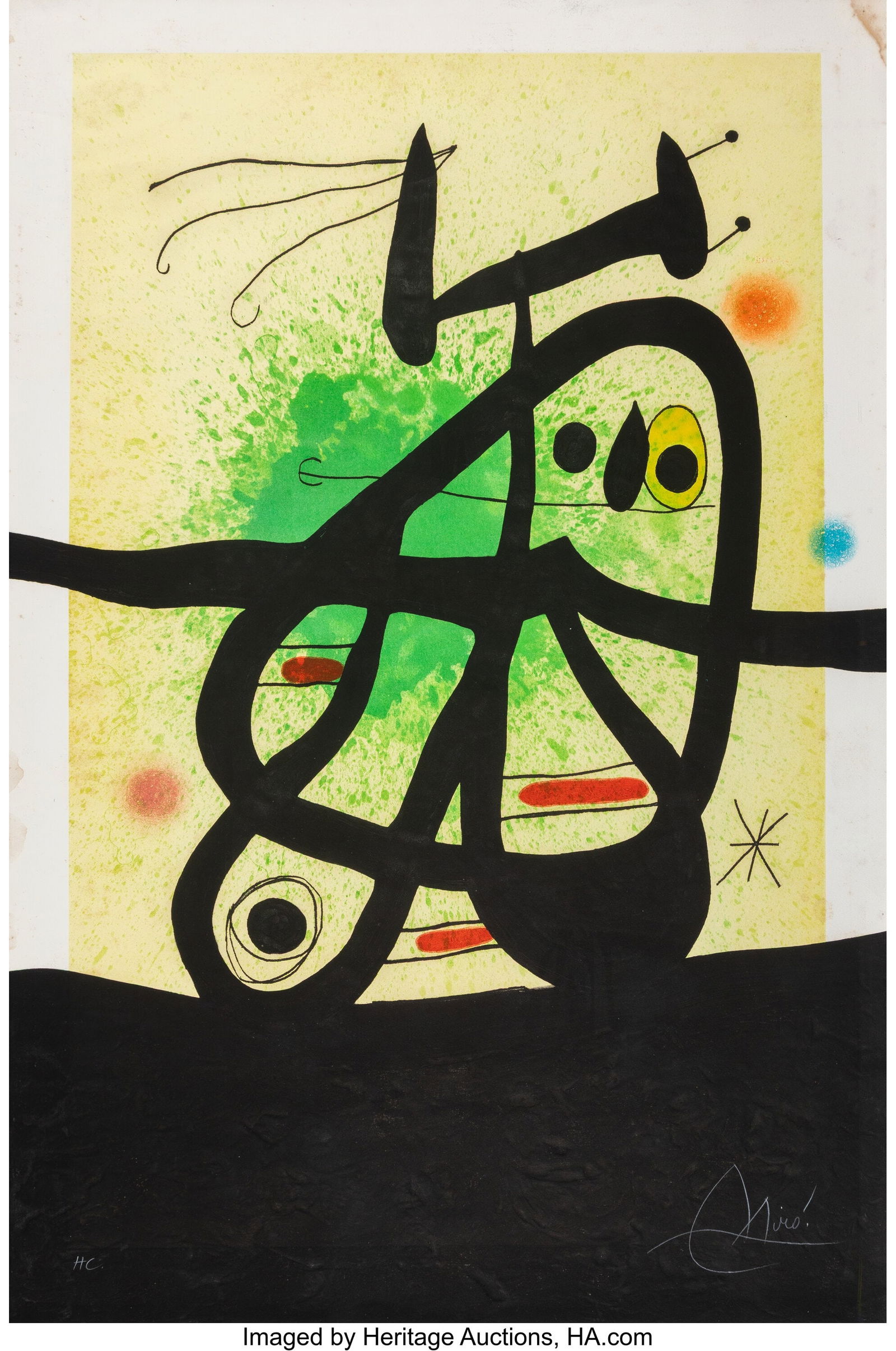 65023&colon; Joan Miró &lpar;1893-1983&rpar; Oiseau mongol&comma; 1969 Etchi