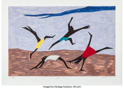 65028: Jacob Lawrence (1917-2000) Play, 1999 Screenprin