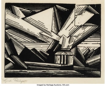 65032: Lyonel Feininger (1871-1956) Villa am Strande IV