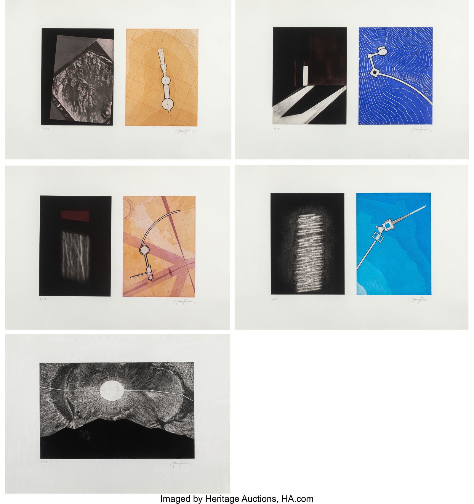 James Turrell (b. 1941) Mapping Spaces (complete: James Turrell (b. 1941) Mapping Spaces (complete portfolio, five works), 1987-1988 Aquatint, photo etching, and drypoint in colors on Hahnemühle