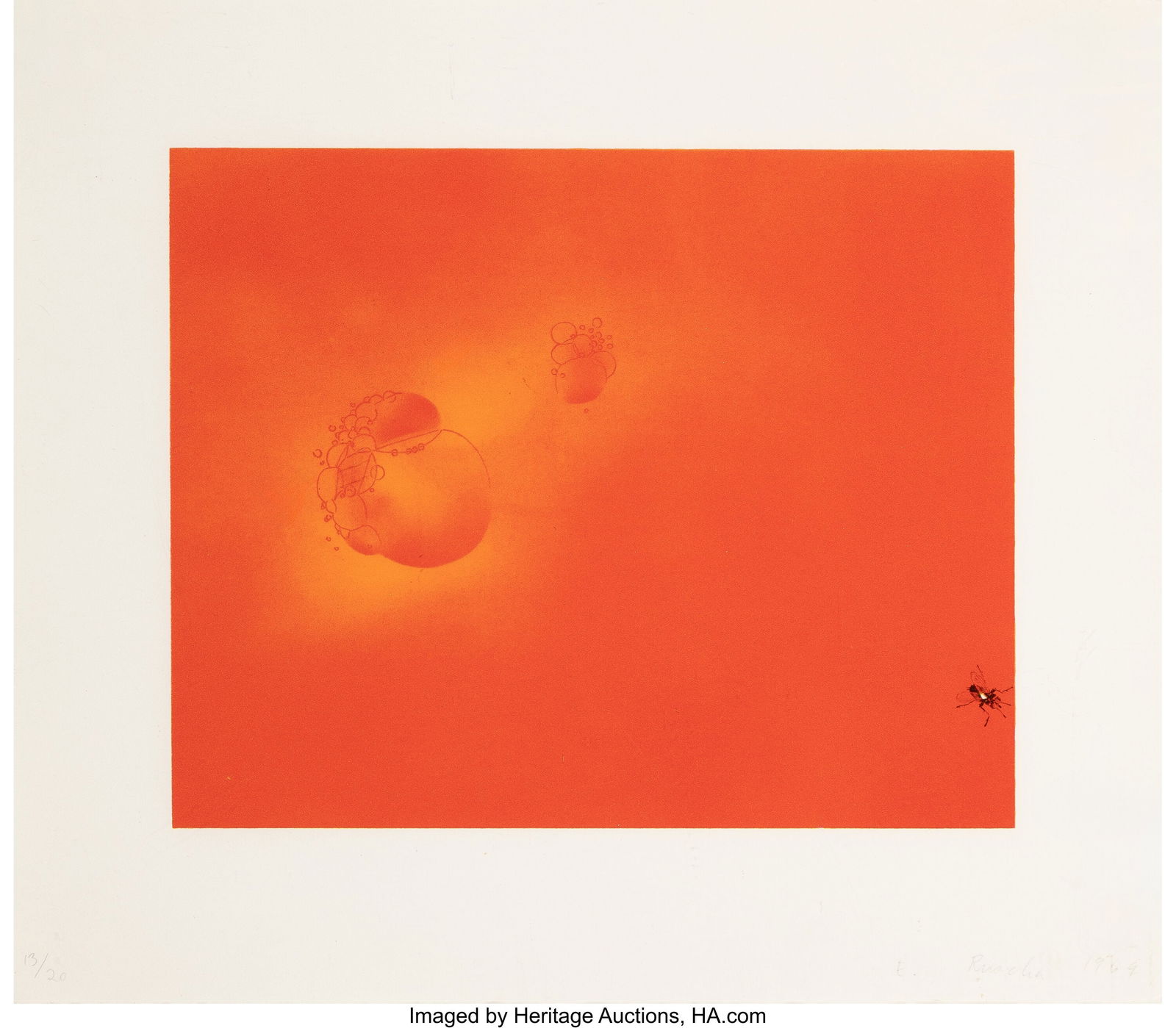 Ed Ruscha (b. 1937) Boiling Blood, Fly, 1969 Lit: Ed Ruscha (b. 1937) Boiling Blood, Fly, 1969 Lithograph in colors on B.F.K. Rives paper 11-7/8 x 13-1/2 inches (30.2 x 34.3