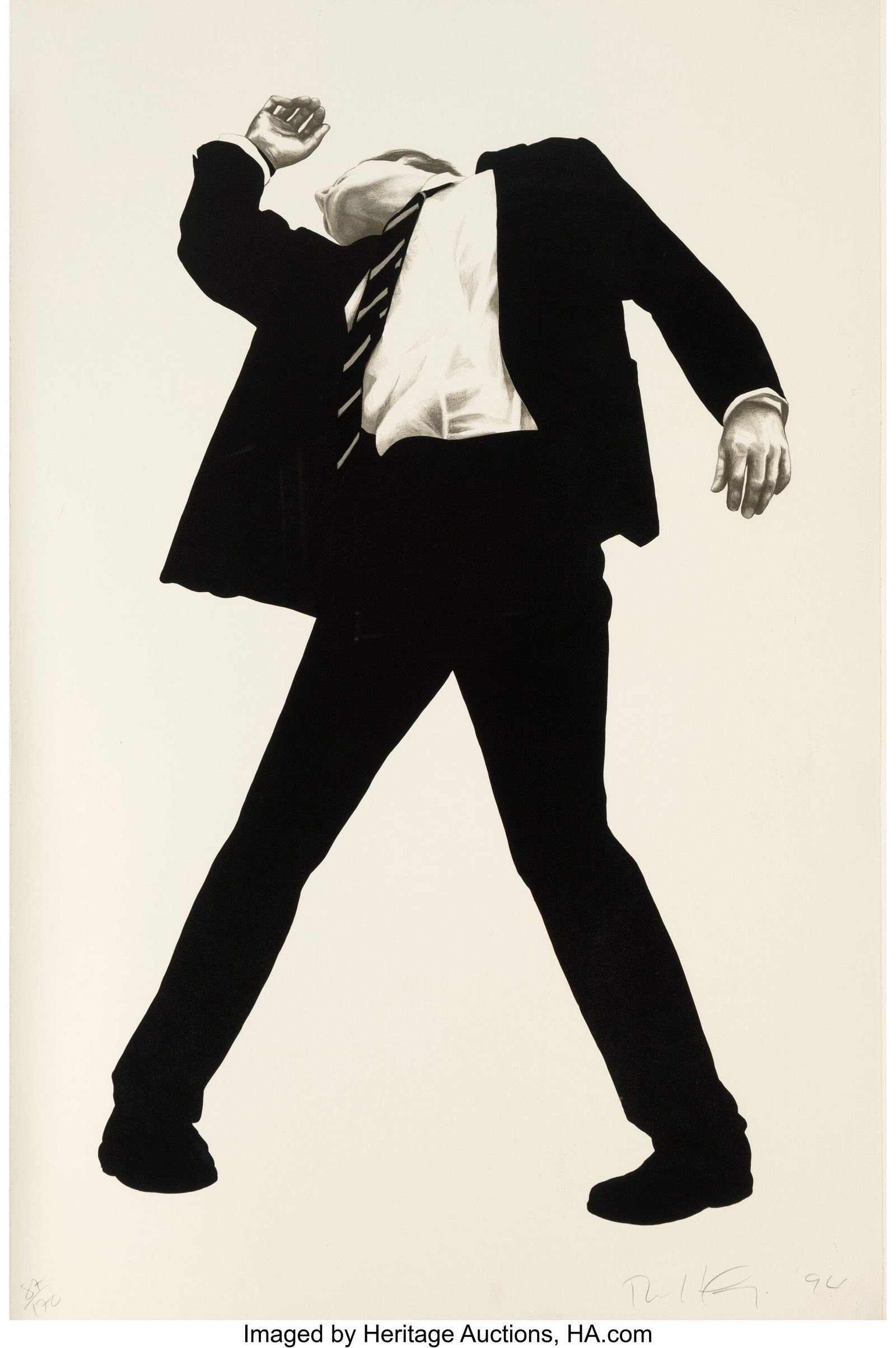 Robert Longo (b. 1953) Rick, from Men in the Cit: Robert Longo (b. 1953) Rick, from Men in the Cities, 1994 Lithograph on Arches paper 46 x 30 inches (116.8 x 76.2 cm) (sheet) Ed.