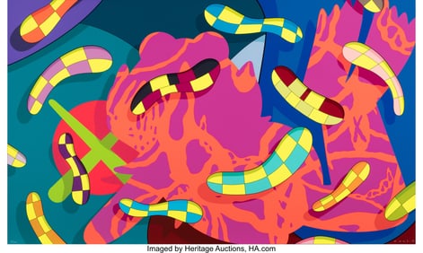 65108: KAWS (b. 1974) Far Far Down, 2018 Screenprint in