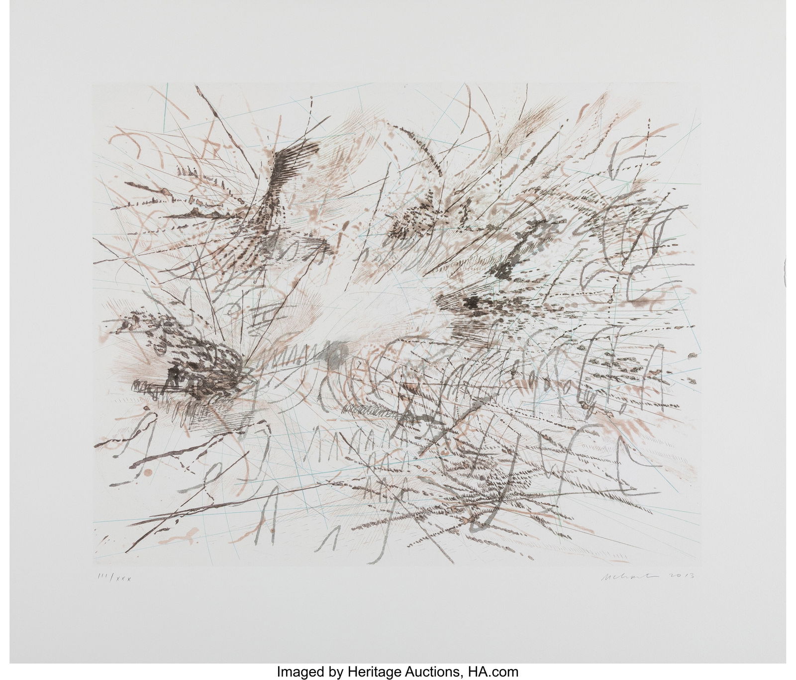Julie Mehretu (b. 1970) Untitled (Pulse), 2013 L: Julie Mehretu (b. 1970) Untitled (Pulse), 2013 Lithograph in colors on wove paper 22 x 25-1/2 inches (55.9 x 64.8 cm) (sheet) Ed&