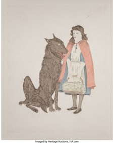 65116: Kiki Smith (b. 1954) Friend, 2008 Etching with h