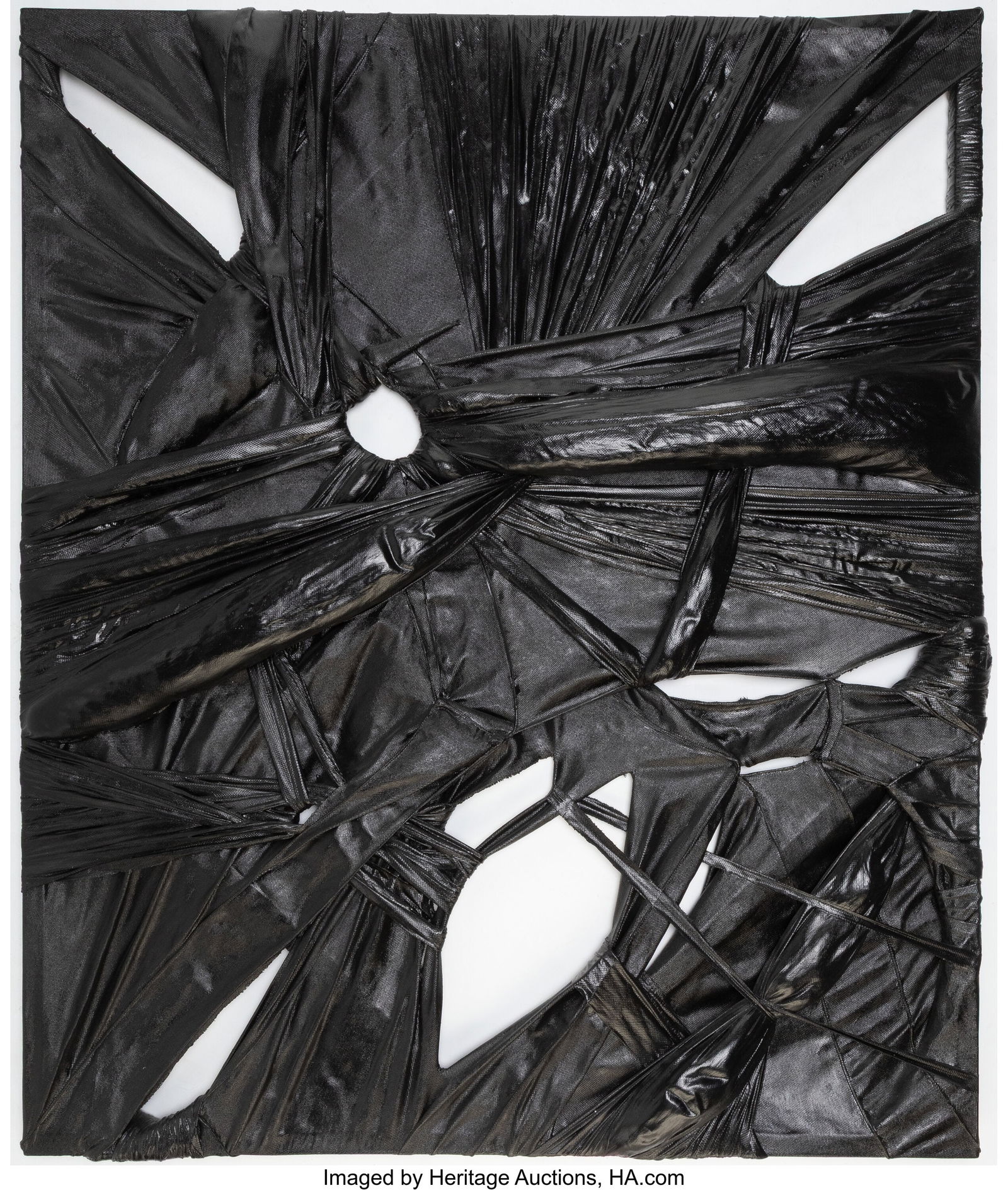 Stella Zhang (b. 1965) 0-Viewpoint-8, 2016 Canva: Stella Zhang (b. 1965) 0-Viewpoint-8, 2016 Canvas, fabric, glue, and acrylic 72 x 60 inches (182.9 x 152.4 cm) Initialed and dated on t