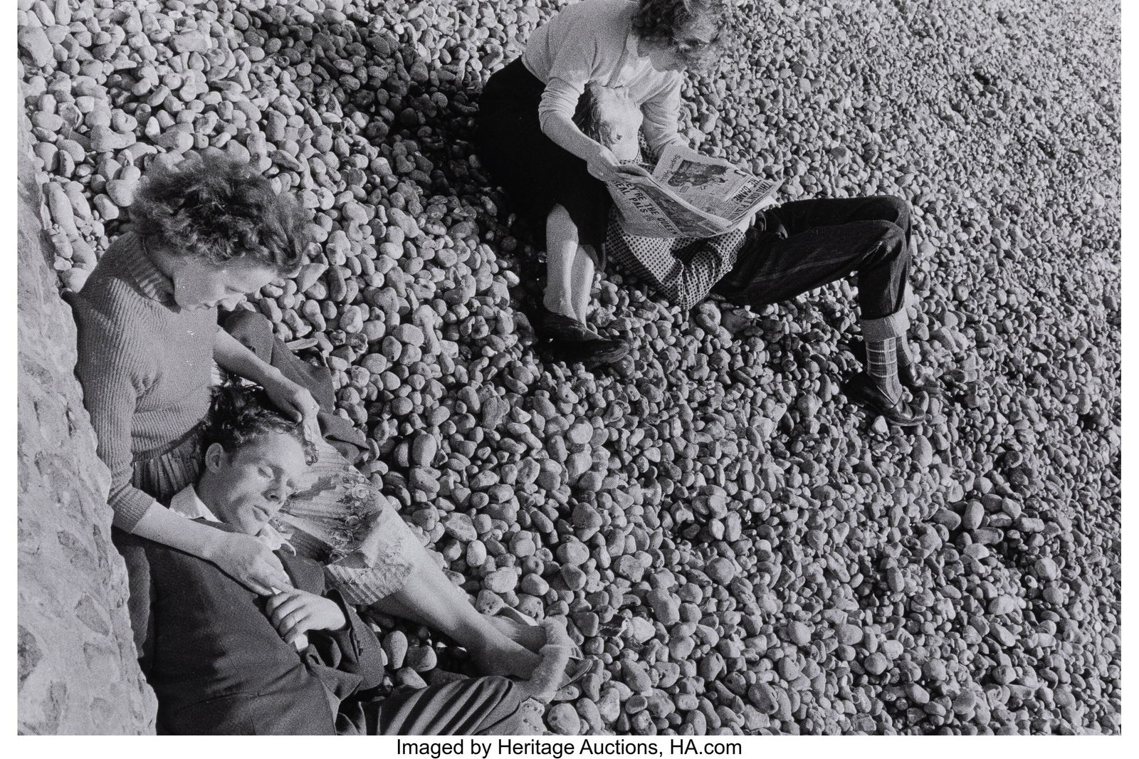 Bruce Davidson (American, b. 1933) Couples on Be: Bruce Davidson (American, b. 1933) Couples on Beach, Brighton, England and Scotland, 1960 Gelatin silver print, printed later 18-3/4 x 12-1/2 inc