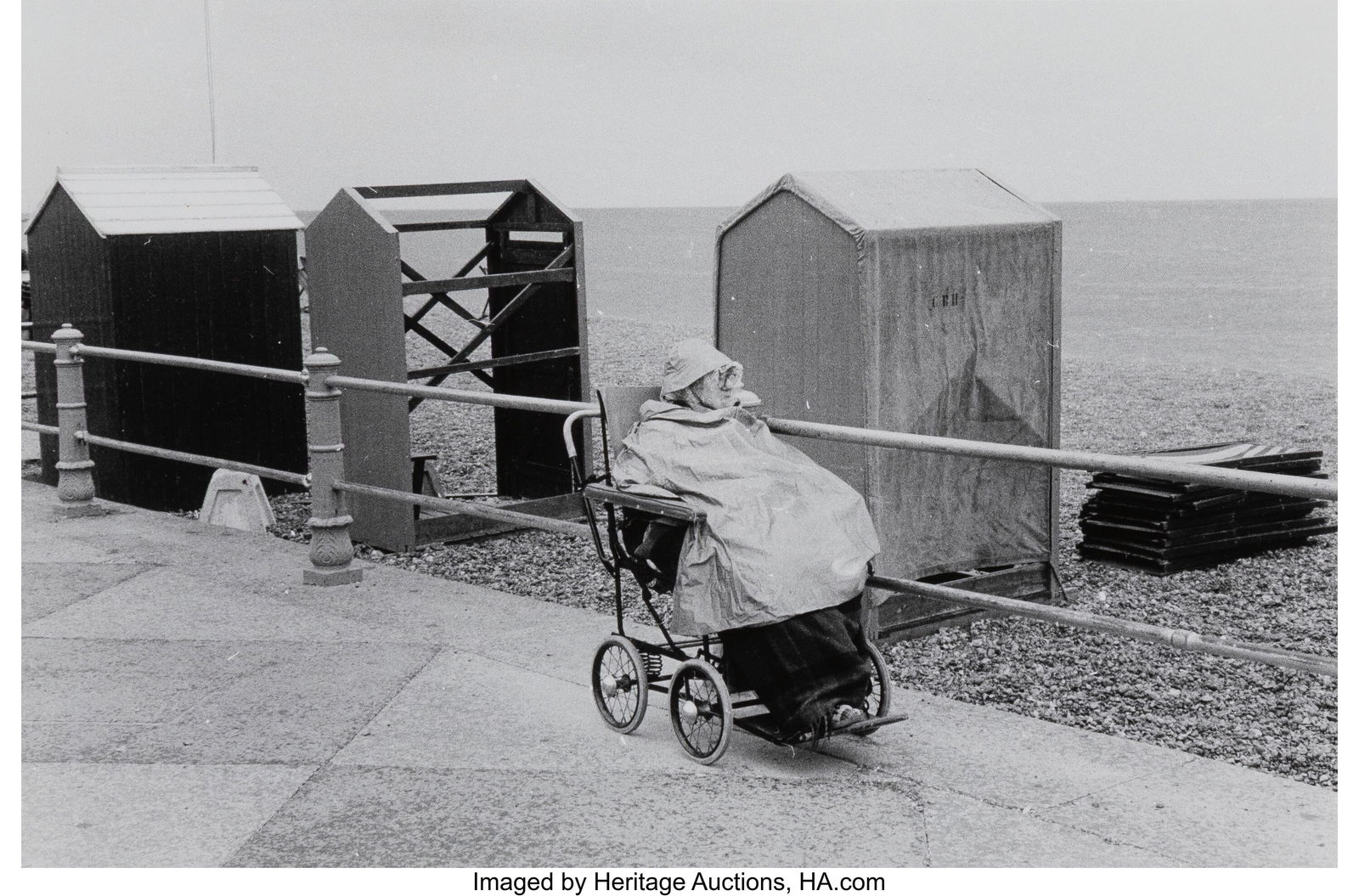 Bruce Davidson (American, b. 1933) Figure in Whe: Bruce Davidson (American, b. 1933) Figure in Wheelchair, Brighton, England and Scotland, 1960 Gelatin silver print, printed later 7-1/4 x 11 inches &
