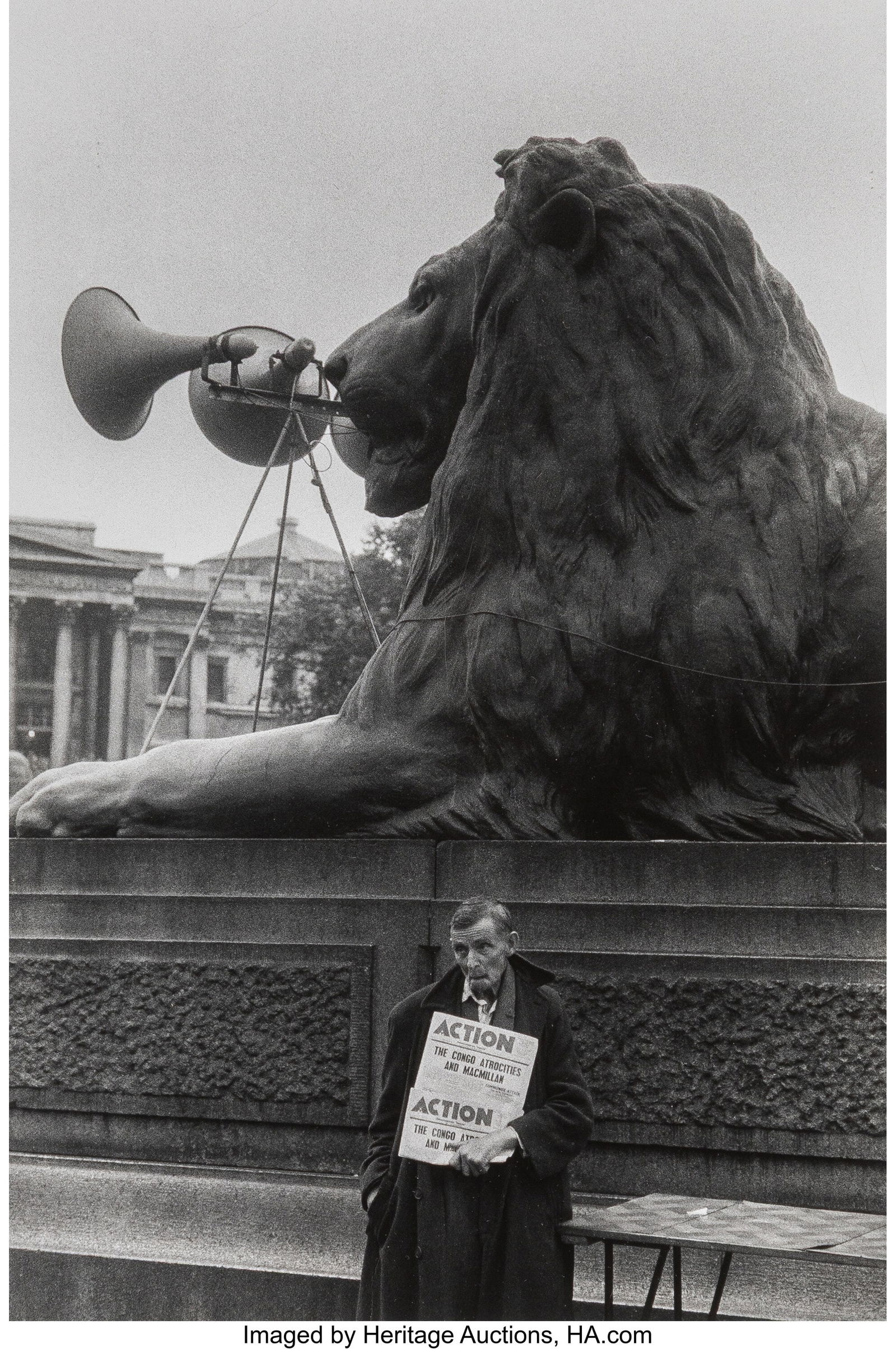Bruce Davidson (American, b. 1933) Lone Protesto: Bruce Davidson (American, b. 1933) Lone Protestor, Trafalgar Square, England and Scotland, 1960 Gelatin silver print, printed 1966 10-7/8 x 7-1/8
