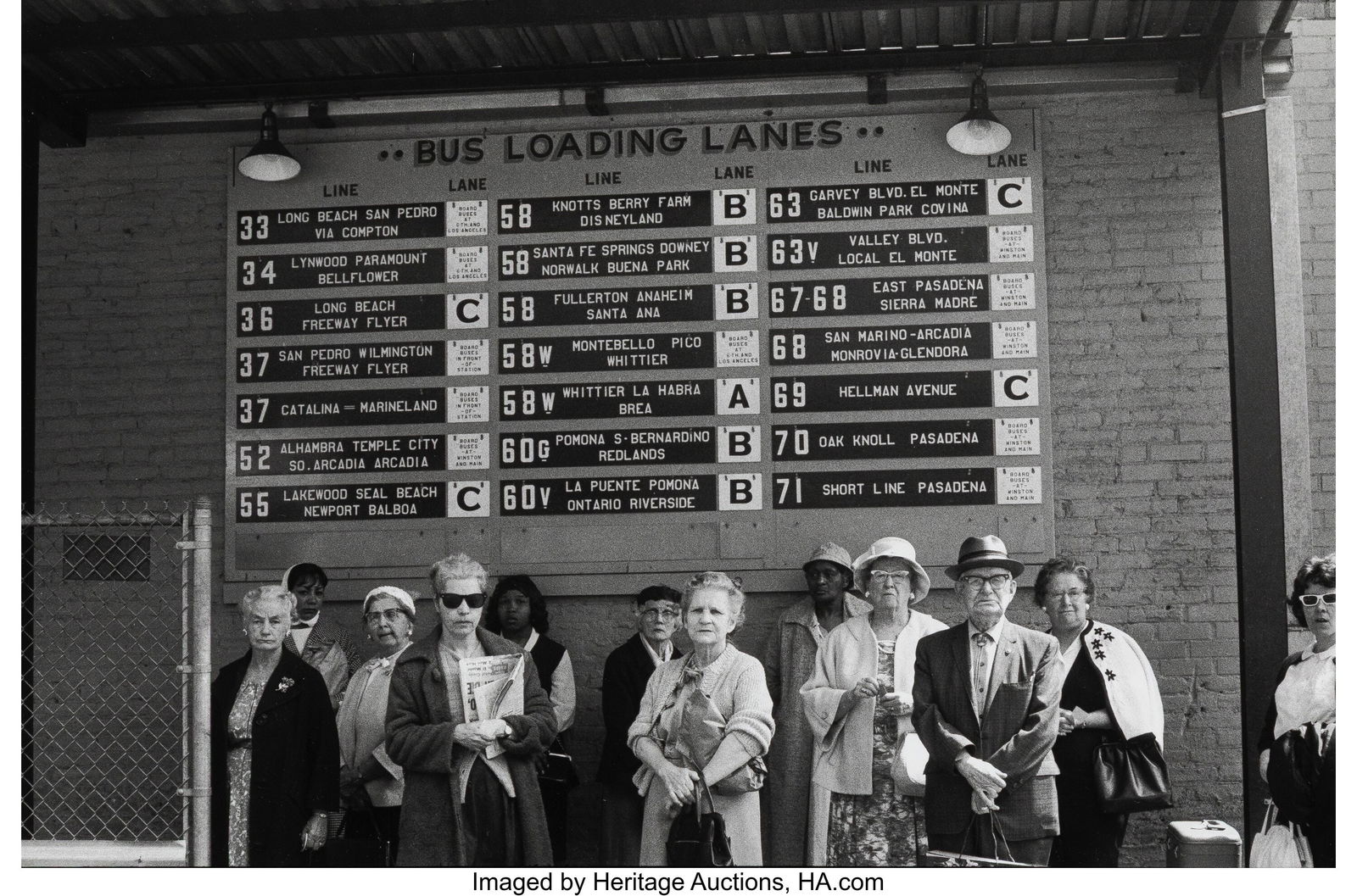 Bruce Davidson (American, b. 1933) Bus Station,: Bruce Davidson (American, b. 1933) Bus Station, Los Angeles, 1964 Gelatin silver print, printed later 8-3/8 x 12-3/4 inches (21.2 x 32&peri